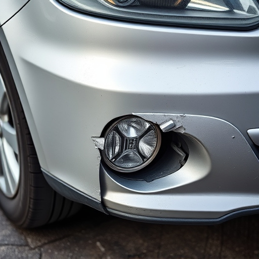damaged car bumper