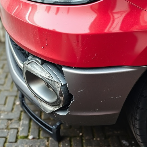 damaged car bumper