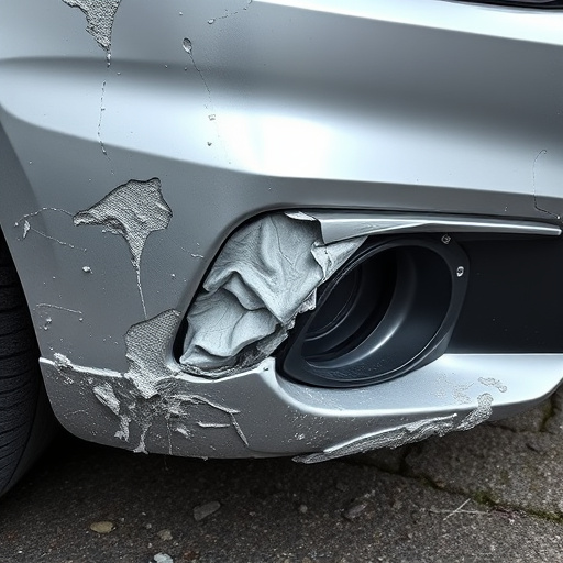 damaged car bumper