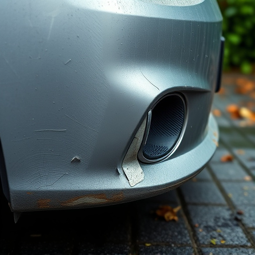 damaged car bumper