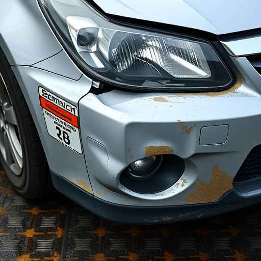 damaged car bumper