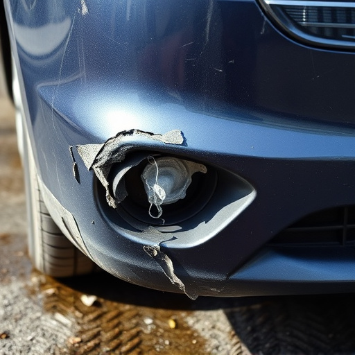 damaged car bumper