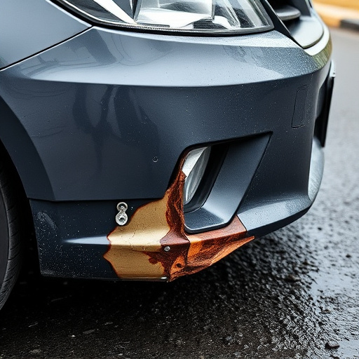 damaged car bumper