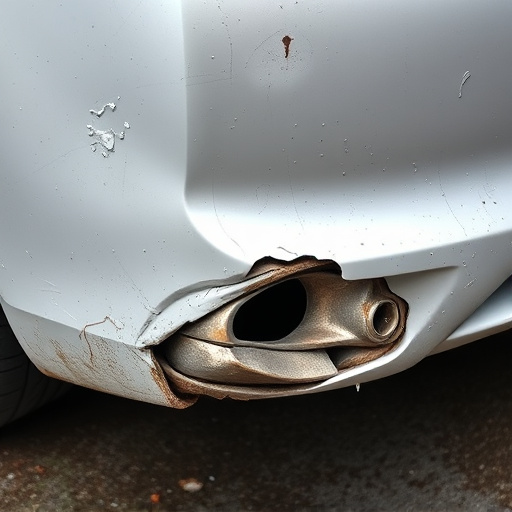 damaged car bumper
