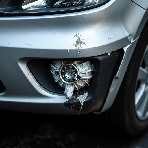 damaged car bumper