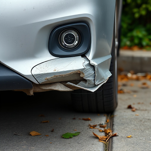 damaged car bumper