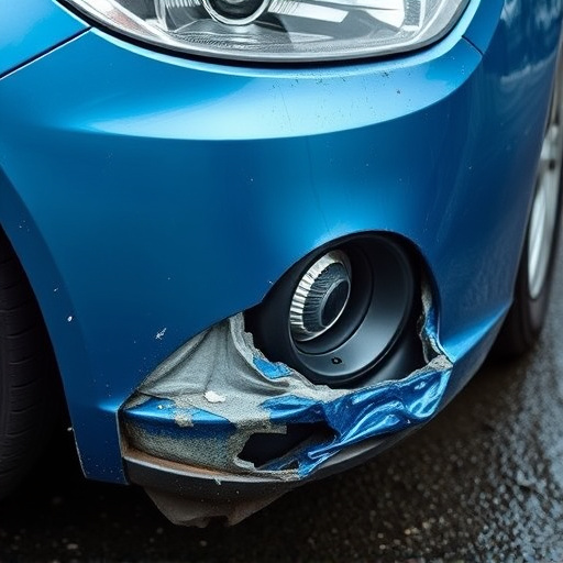damaged car bumper
