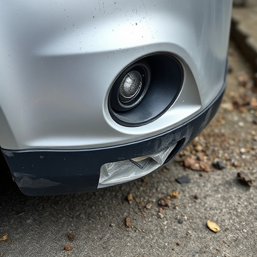 damaged car bumper