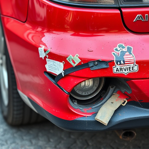 damaged car bumper
