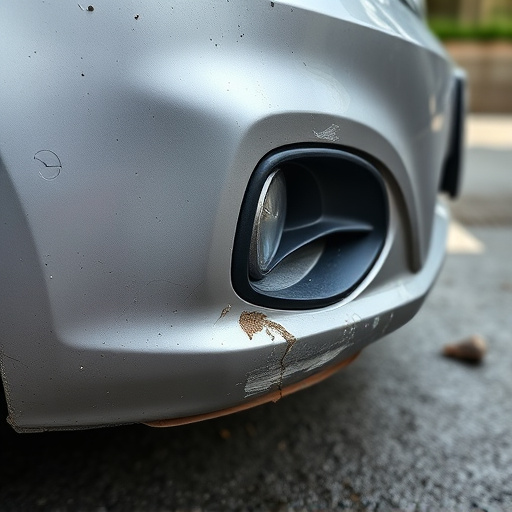 damaged car bumper