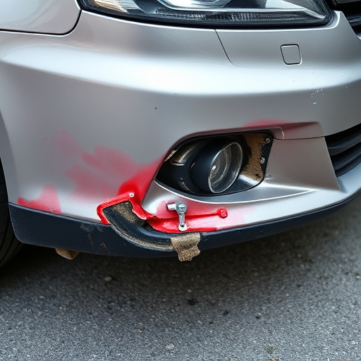 damaged car bumper