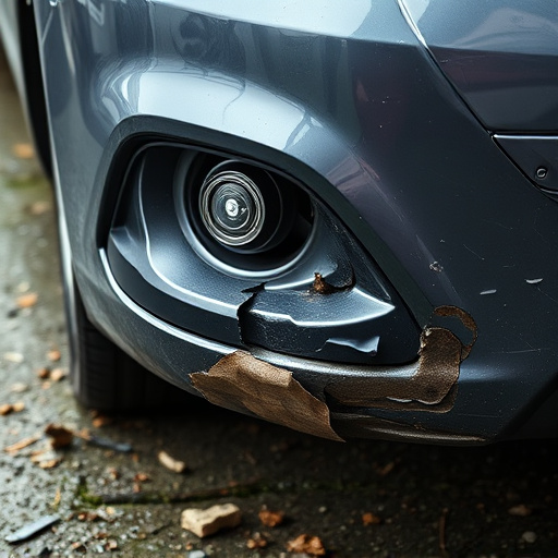 damaged car bumper