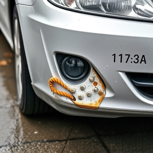 damaged car bumper