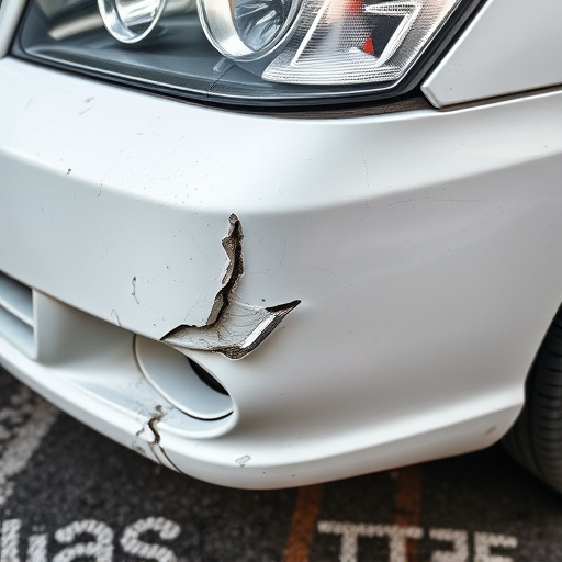 damaged car bumper