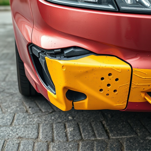 damaged car bumper