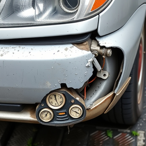 damaged car bumper