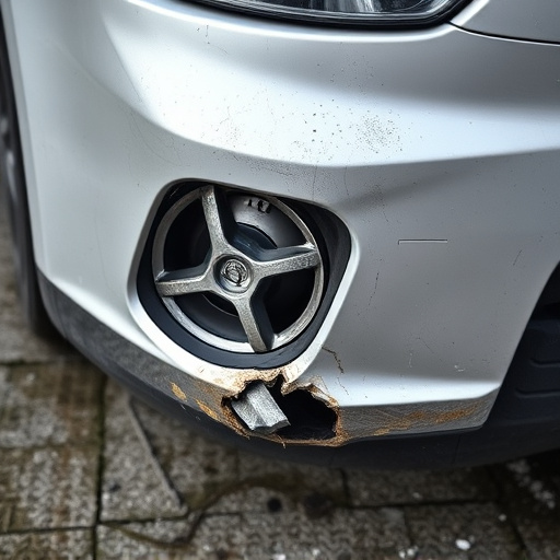 damaged car bumper