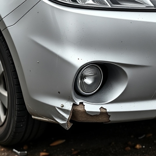 damaged car bumper