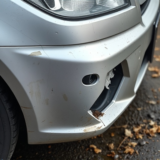 damaged car bumper
