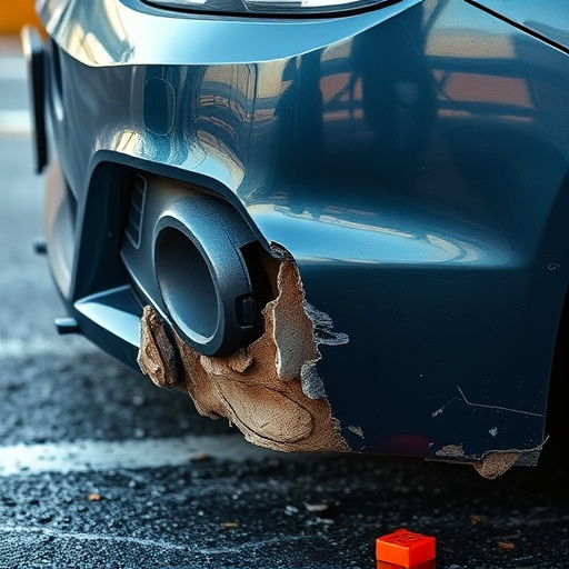 damaged car bumper