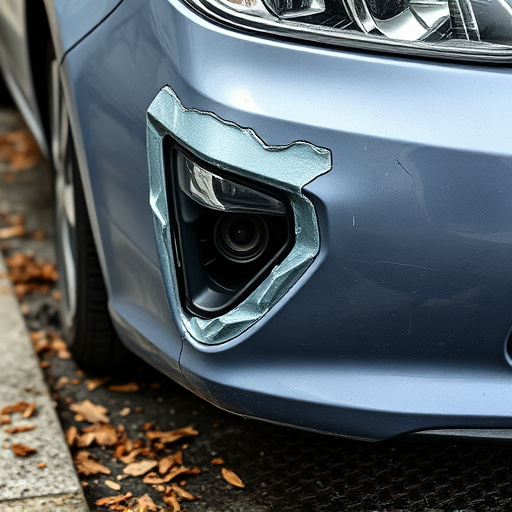 damaged car bumper