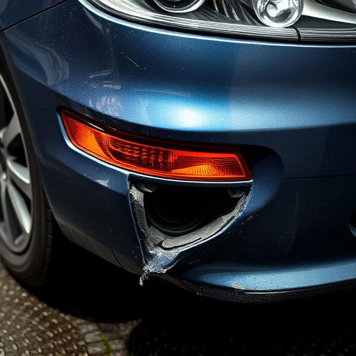 damaged car bumper
