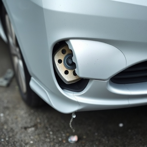 damaged car bumper