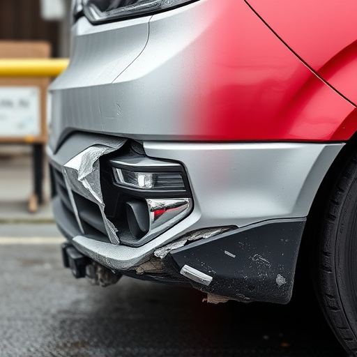 damaged car bumper