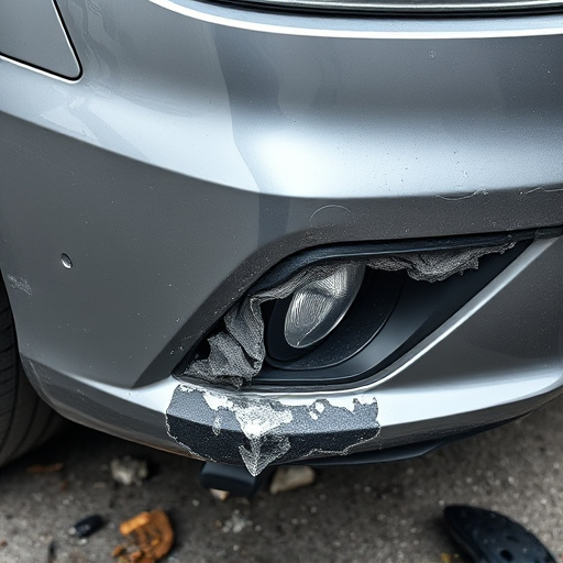 damaged car bumper