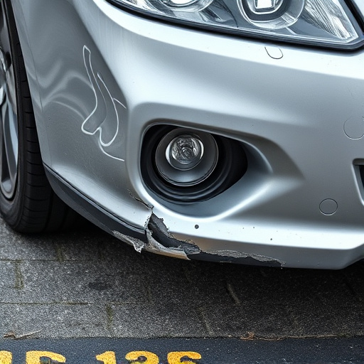 damaged car bumper