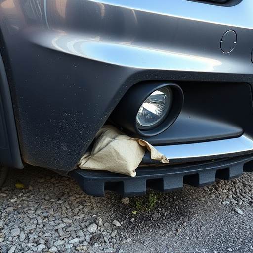 damaged car bumper