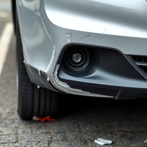 damaged car bumper