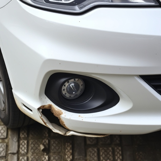damaged car bumper