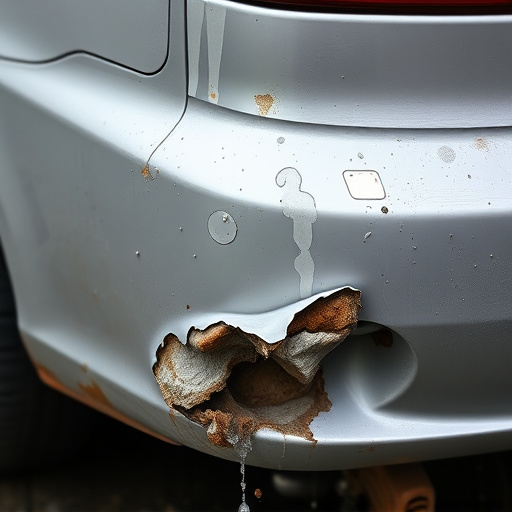 damaged car bumper