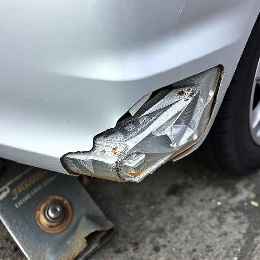 damaged car bumper