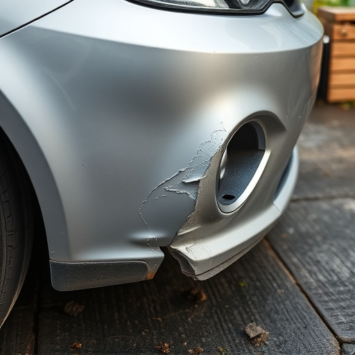 damaged car bumper