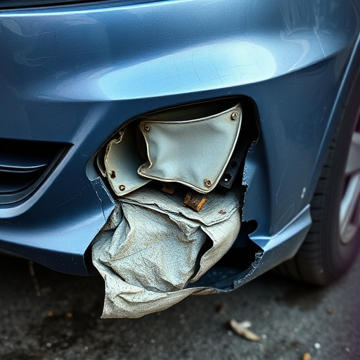 damaged car bumper