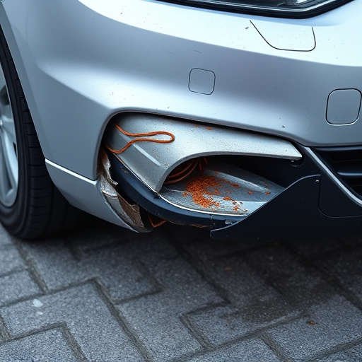 damaged car bumper