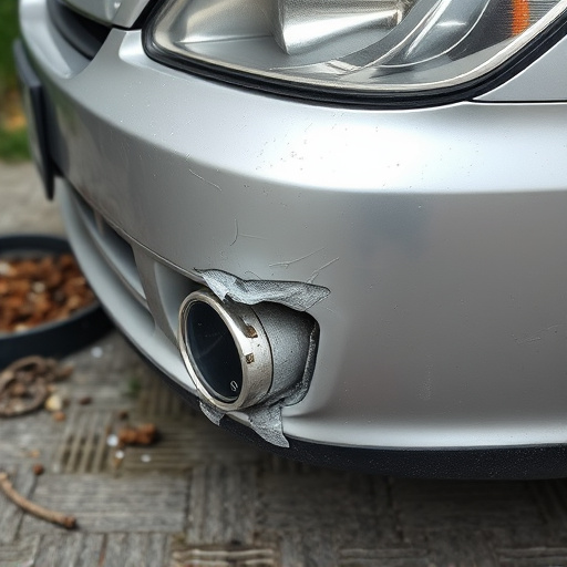 damaged car bumper