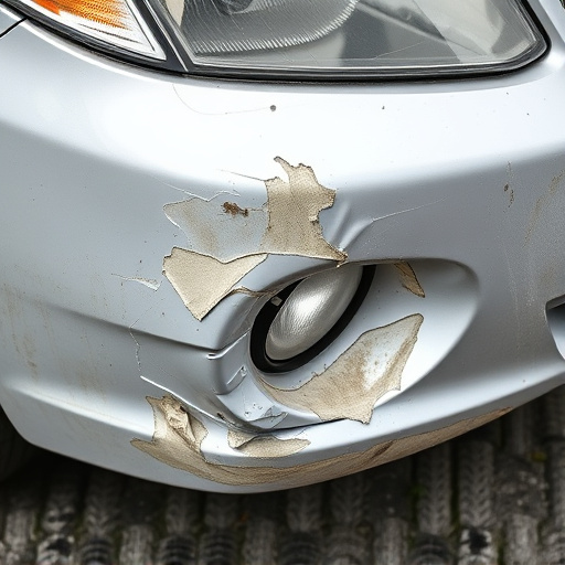 damaged car bumper