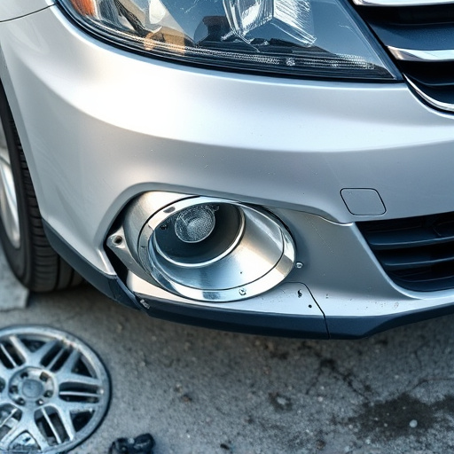 damaged car bumper