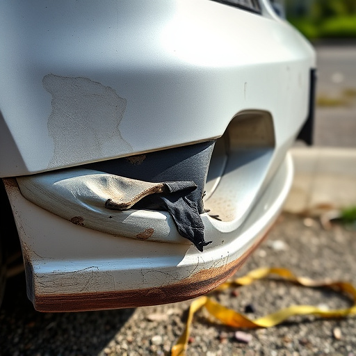 damaged car bumper