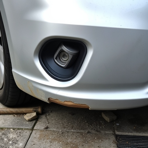 damaged car bumper