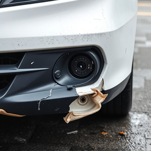 damaged car bumper