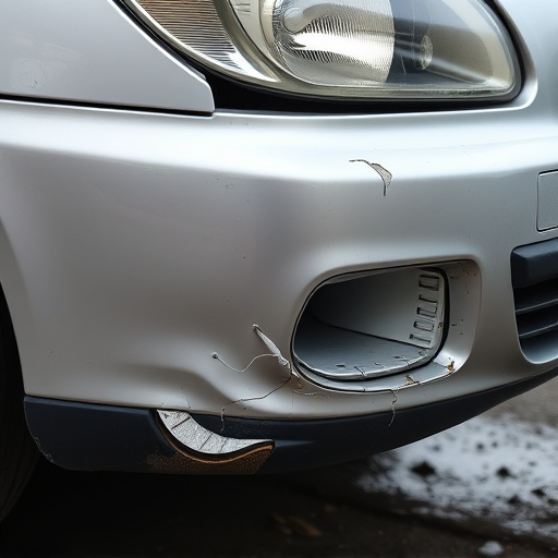 damaged car bumper