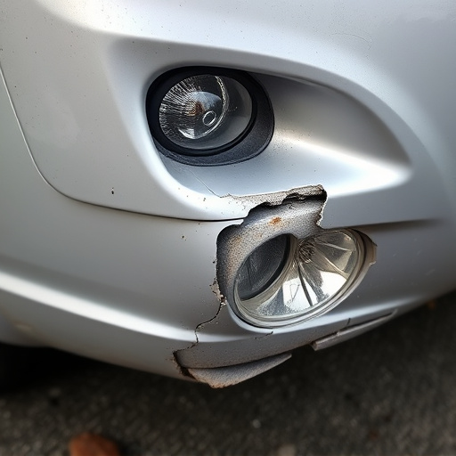 damaged car bumper