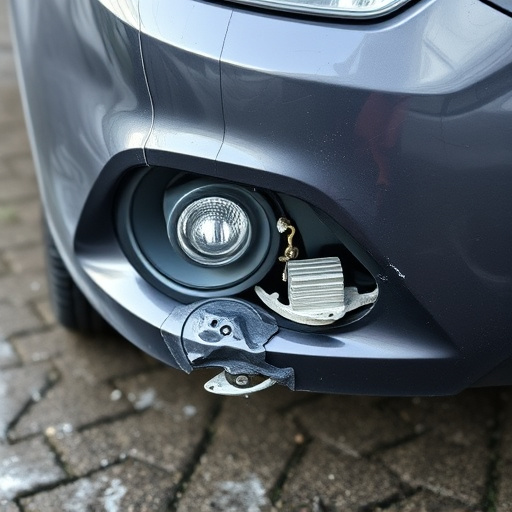 damaged car bumper
