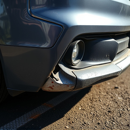 damaged car bumper