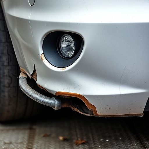 damaged car bumper