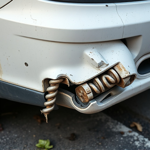 damaged car bumper